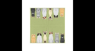 Esschert Design servetten katten 33x33cm