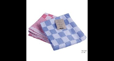 Theedoek katoen ruit blauw,rood of zwart