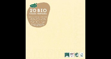 Duni servetten 33x33 creme