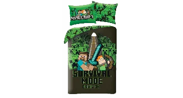 Minecraft Dekbedovertrek survival - 140 x 200 cm - 70 x 90 cm - Polyester