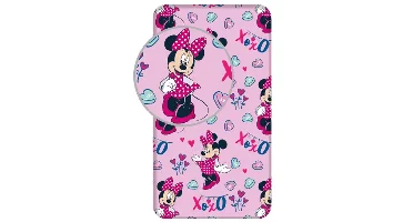 Disney Minnie Mouse hoeslaken xoxo 90 x 200 cm Roze