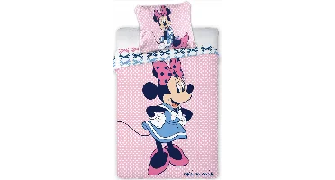 Disney Minnie Mouse peuterdekbedovertrek - 100 x 135 cm - Katoen - roze