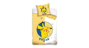 Pikachu Dekbedovertrek geel/wit - 140 x 200 cm - 70 x 90 cm