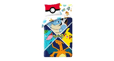 Pokémon Dekbedovertrek Charizard, Venusaur, Blastoise & Pikachu 140 x 200 cm (70 x 90 cm)