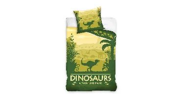 Dinosaurus Dekbedovertrek Groen 140 x 200 cm 70 x 90 cm - Katoen