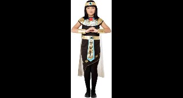 Smiffys - Deluxe Egyptian Princess Kinder Kostuum - Kids tm 9 jaar - Zwart/Goudkleurig