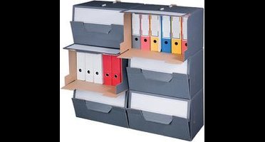 10 x SMARTBOXPRO Archiefcontainer - grijs - stapelbaar