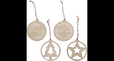 Ginger Ray - Ginger Ray - Noel - Houten kerstboomhangers (4 stuks)