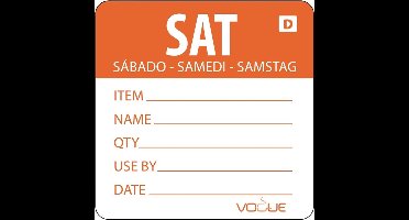 Oplosbare Voedseletiketten Daglabels - Zaterdag Rood - Vogue GH356