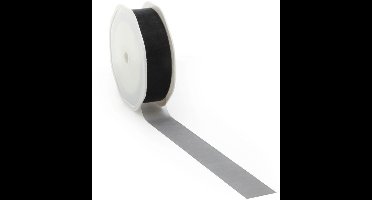 Zwart voile lint – 70 mm × 25 m – voile