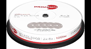 Primeon 2761311 Blu-ray BD-R DL disc 50 GB 10 stuk(s) Spindel Antikras-coating