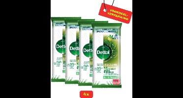 4x Dettol Tru Clean Eucalyptus & Lime Doekjes- Voordeelverpakking!