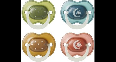 Tommee Tippee NightGlow gloeit in het donker fopspeen - 18-36 maanden - 4 stuks - orthodontische speen -100% BPA-vrij - nachtkleuren
