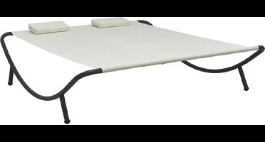 vidaXL - Loungebed - stof - crème