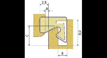 Q-Lon 3034 Groefbreedte 27-30mm per 7M Zwart