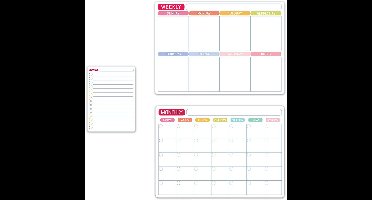 Magnetische Koelkastmagneet Set - Kalender, Whiteboard & Notities