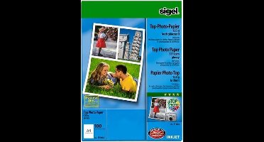 Inkjetfotopapier Sigel A4 Top - 125grs hoogwit 100 vel hooggla