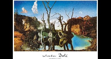 Kunstdruk Salvador Dali - Reflections of Elephants 80x60cm
