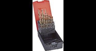 Set spiraalboren HSSE DIN338 GoldOxid 19-delig opl. met 0,5 van 1-10,0mm