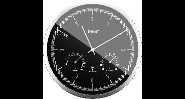 Mebus 19777 Wandklok Zendergestuurd 25 cm x 5 cm Zilver Slepend uurwerk (geluidsloos)
