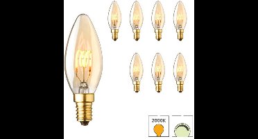 Lybardo - E14 LED Lamp - 8-pack - Kaarslamp - 2.3W Dimbaar - 2000K Extra Warmwit Licht