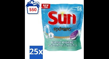 25 x Sun Expert - Extra Hygiëne - Vaatwastabletten - 22 Tabletten - Vaatwastabletten - Hygiëne - Vaatwasser - Reiniging - Kalk