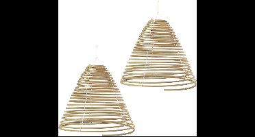 Citronella wierookstokjes - 2x - spiraal - hangend - 32 branduren - citrusgeur