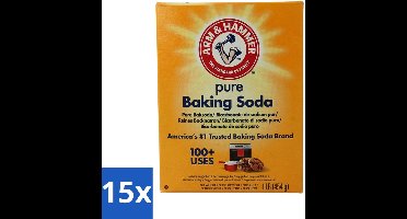 15 x Arm & Hammer - Baking Soda - Multifunctioneel - Biologisch Afbreekbaar - 454 g - Baking Soda - Arm And Hammer - Natuurlijke Baking Soda - Bakpoeder - Zuurteregelaar