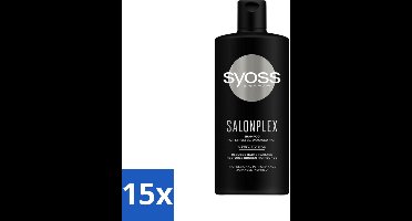15 x Syoss Salonplex Shampoo - Shampoo - Bescherming - 440 ml - Haarschade - Haarkleur - Haarbescherming - Haarversterking - Salonplex