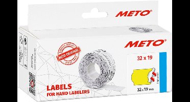 METO etiketten voor prijstang, 32 x 19 mm, fluor geel
