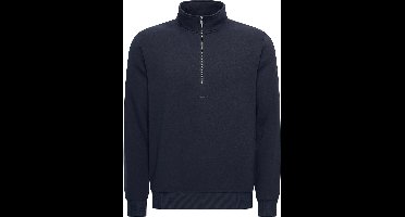 Mario Russo Basic Sweater Half Zip - Trui Heren - Sweater Heren - Coltrui Heren - Half Zip Heren - Navy
