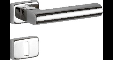 Deurkruk op rozet - Chroom gepolijst - Messing - M&T - M&T Krukgarnituur BB Mini C, glans chroom