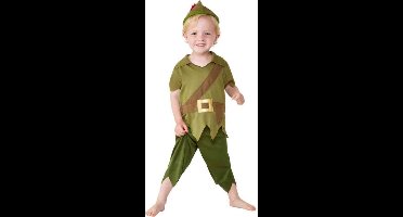Smiffys - Toddler Robin Hood Kinder Kostuum - Kids tm 4 jaar - Groen/Bruin