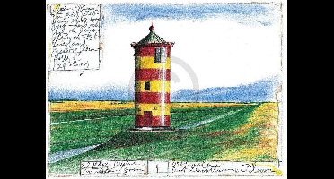 Kunstdruk Sabine Gerke - Der Leuchtturm von Pilsum 30x24cm
