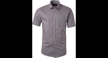 Daiber Herenshort Poplin Shirt met korte mouwen (Staalgrijs)