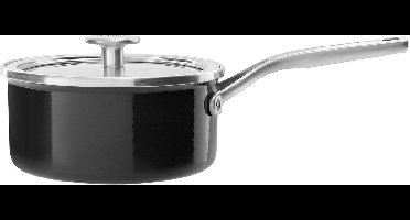 KitchenAid Steel Core Enamel steelpan 18cm 2,0L - Onyx Zwart - inductie - PFAS-vrij