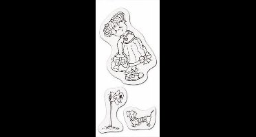 Stempel Meisje met tas 8 x 16cm