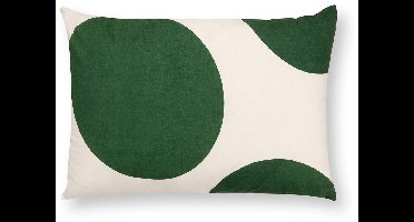 vtwonen Sierkussen - Stippen - Kussen voor de Woonkamer - Donkergroen - 50x70cm