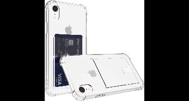 Hoesje Geschikt voor iPhone X / Xs hoesje transparant - Shock case met pasjeshouder Hoesje Geschikt voor iPhone X / Xs - Hoesje Geschikt voor iPhone X / Xs hoesje met pasjeshouder