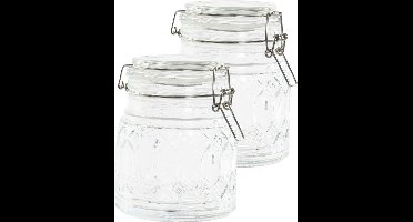 Item International keuken voorraadpot - 2x stuks - weckpot - 510 ml - glas - metalen beugelsluiting - Conservenpot - 10 x 13 cm