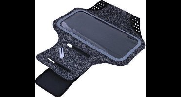Sportarmband Geschikt voor Samsung Galaxy A51 Fabric/Stof - Donker Grijs / Zwart