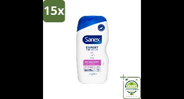 15 x Sanex Douchegel Expert Skin Health Pro Hydrate 400 ml - Grootverpakking - Droge Huid - Hydratatie - Glycerine - Inuline - Huidverzorging