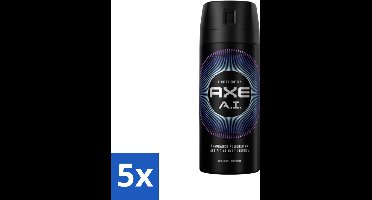 5 x Axe - Limited Edition - Deodorant Bodyspray - A.I. - 150 ml - Axe A.I. Bodyspray - Deodorant Bodyspray - Geur - Geurbestrijding - Bergamot