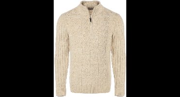 Carisma Heren Trui Opstaande Kraag Gebreid Motief Beige 7965 - XL