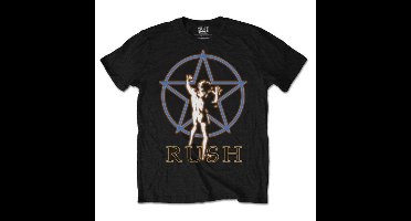 Rush - Starman Glow Heren T-shirt - M - Zwart