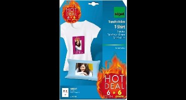 Sigel inkjet transferfolie A4 blanco 6 vel + 6 vel gratis voor lichte kleding / textiel