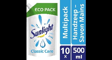 Sunlight Classic Care Refill Handzeep - 10 x 500 ml - Voordeelverpakking