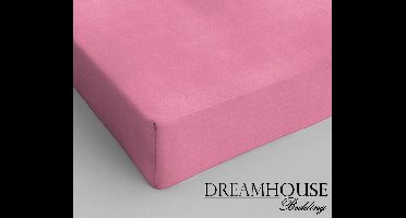 Dreamhouse Katoen Hoeslaken - 140x200 cm - Roze - Tweepersoons