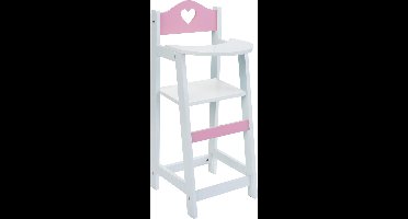 Angel Toys houten poppen kinderstoeltje wit met roze hartje afm. 26,5 x 21,5 x 53cm