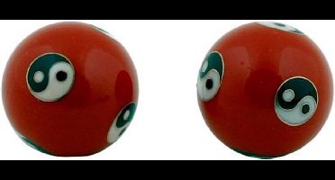 Yogi & Yogini naturals Meridiaankogels Yin Yang rood (3,5 cm)